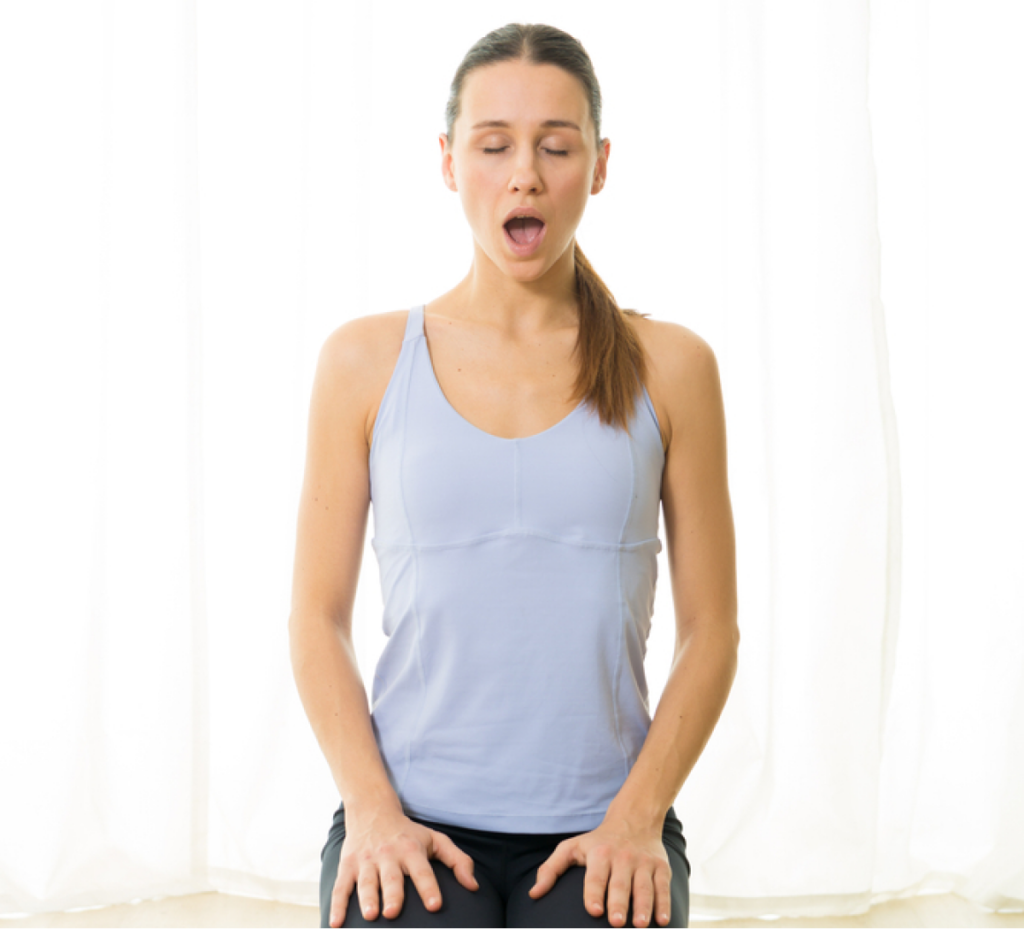 Portrait of Gorgeous Active, Sporty, Young Woman Practicing Breathing Exercises